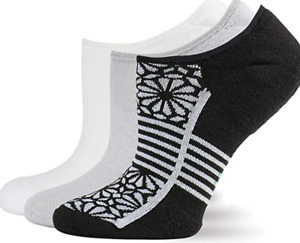 HUE Women's 3-Pack Eco Sport Cushion No-Show Socks One Size White Gray