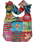 Fair Trade Cotton Patchwork & Flowers Beach Travel Hippy Boho Shoulder Bag