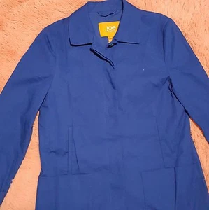 Abrigo de viaje Joe Fresh talla S con botones frontales para mujer azul resorte 100 % algodón - Imagen 1 de 5