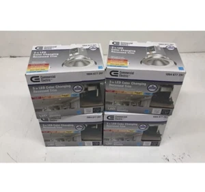 4PK Commercial Electric 3 in. LED Canless Recessed Light Brushed Nickel Trim - Picture 1 of 2