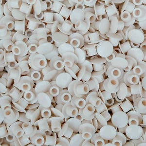 50 OFF-WHITE Plastic 5mm Kitchen Cabinet Hole Blanking covers Caps + - Picture 1 of 3