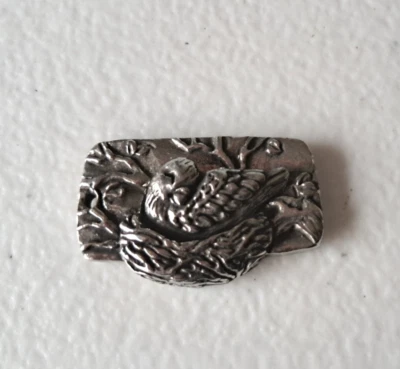 Green Girl Studios Nesting Bird Toggle Pewter 19.5mmx31.5mm for Jewelry Making 2 - Image 1 of 4
