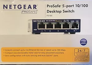 NetGear ProSafe 5 Port Switches - both Gigabit (GS105) and Fast Ethernet (FS105) - Picture 1 of 4