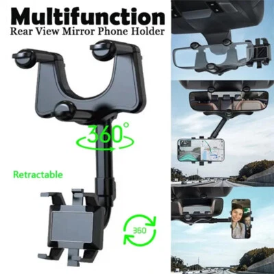 LOTE multifunción soporte teléfono ajustable rotación espejo retrovisor coche 360° montaje Foto 1 de 4