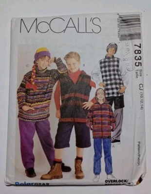 McCall's 7835 Sewing Pattern Kid's Jacket Vest Pants Shorts Hat Szs 10 12 14 UC - Image 1 of 4