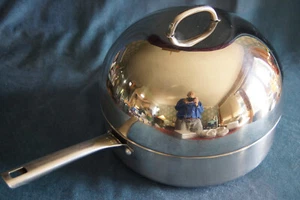 Vintage Farberware Stainless 12" Skillet Fry Pan Dutch Oven Dome Lid 4 gallons - Picture 1 of 7