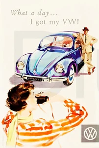 1956 Volkswagen Advertising Poster 13 x 19" Photo Print - Picture 1 of 1