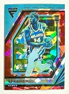 2022-23 Flux AJ Griffin Red Cracked Ice Prizm Refractor Rookie SP RC #231 Hawks
