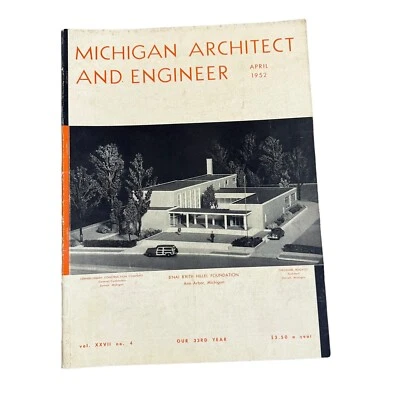 Michigan Architect & Engineer Magazine April 1952 Lerner Linden Co Detroit 1950s - Image 1 of 4