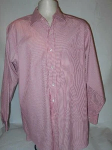 Brooks Brothers Button Up Shirt Mens Size 16 Red White Stripe Long Sleeve Cotton - Picture 1 of 4