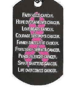 awareness CANCER PINK RIBBON HOPE pendant 2 CHARMS survive heal SET OF 2 - Picture 1 of 5