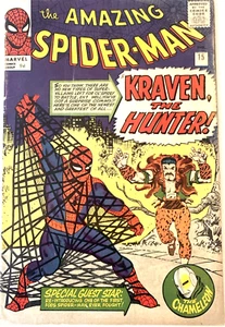 AMAZING SPIDER-MAN. NUMBER 15. KEY 1ST KRAVEN THE HUNTER. SCARCE AUG. 1964. VG+ - Picture 1 of 8