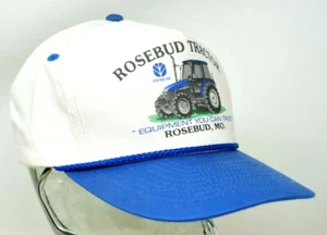 Vintage New Holland Rosebud Traktor Missouri Mütze Druckknopflasche Kappe Zopf blau - Bild 1 von 3