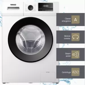 LAVATRICE 8KG CLASSE A MOTORE INVERTER 1400 GIRI STEAM ASSIST DISPLAY NIKKEI - Foto 1 di 7