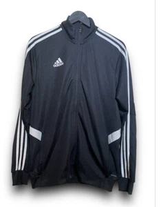 Adidas 3-Stripe Track Jacket for Men, Size Medium Black/White Full Zip Up - Picture 1 of 6