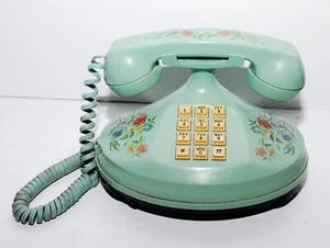Die Kaiserin Taster Festnetztelefon 1973 floral mintgrün - Bild 1 von 7