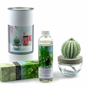 Pretty Valley Home Barrel Cactus Ceramic Diffuser Combo White Jasmine 200ml  - Picture 1 of 3