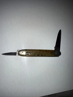 Faca de bolso e. Dirlam Solingen Alemanha 2 lâminas cabo de osso - Imagem 1 de 3