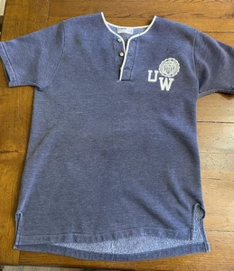 VTG 1960s University Of Washington Husky Short Sleeve Henley Champion Sweatshirt - Picture 1 of 7