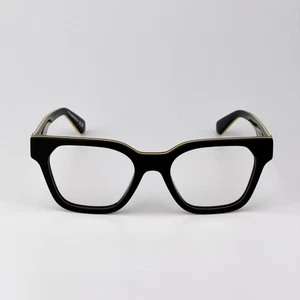 Off-White Men Eyeglasses Black Yellow Square OERJ07P STYLE 7P 1300 NEW AUTHENTIC - Picture 1 of 11