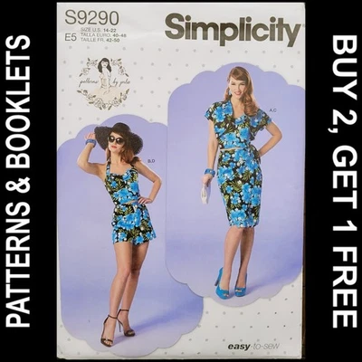 Simplicity Pattern #9290 "Patterns by Gertie" Top/Skirt/Shorts Sizes 14-22 UNCUT - Image 1 of 4