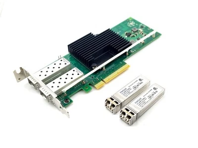 Intel X710-DA2 Dual Port 10GbE SFP+ 2xTransceiver FTLX8571D3BCL 10Gb - Bild 1 von 4