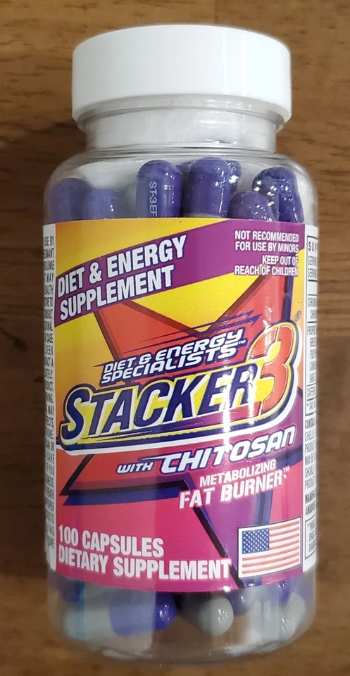 Novo Stacker -3-100ct perda de peso e suplemento energético frete grátis rápido. - Imagem 1 de 1