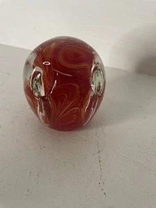 John Gentile Glas Briefbeschwerer Stifthalter Wirbel Farbe gestempelt Boden 3,5" - Bild 1 von 4