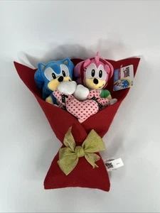 Sonic & Amy Valentines Day Be My Player 2 14" Plush Bouquet Removable Pieces New - Picture 1 of 7