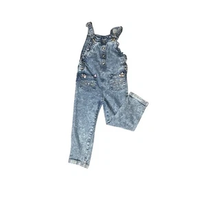 Girl’s Denim Overalls - Size 6 - Button Detail - Picture 1 of 9