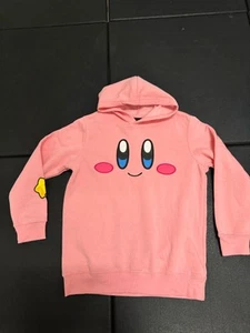 Official Nintendo Kirby Embroidered Face Hoodie Youth XL Extra Large Sweatshirt - Picture 1 of 7