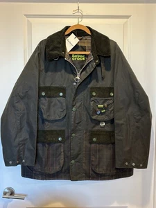 NWT Barbour x Crocs OS Bedale Waxed Jacket L Olive Green Limited Edition Collab - Picture 1 of 15