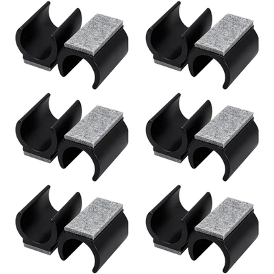 Set of 12 25mm Diameter U Shaped Felt Chair Leg Covers Anti Scratch Floor Pads - Bild 1 von 4