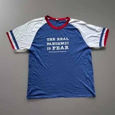 Мужская футболка реглан Alternative Apparel триколор — размер XL — пандемия графика - Изображение 1 из 4