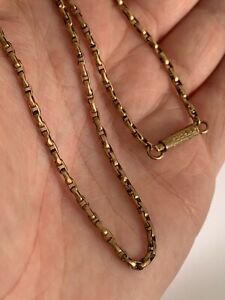 9ct gold chain necklace with barrel clasp, Victorian 9k 375, 5.3 grams