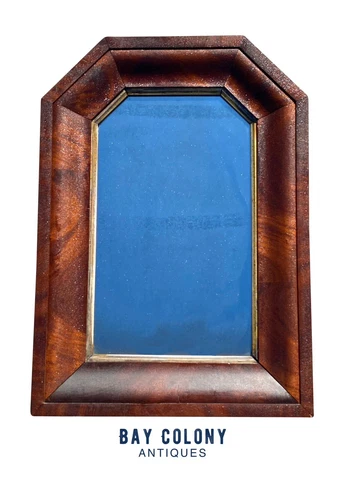 19TH C ANTIQUE MAHOGANY EMPIRE OGEE MIRROR - RARE SHAPE & ORIGINAL GLASS Cover