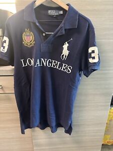 Mens POLO RALPH LAUREN Big Pony Polo Los Angeles Large Custom fit Pre Owned