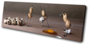 Peanut Men Eggs Food Kitchen SINGLE CANVAS WALL ART Picture Print - Picture 1 of 1