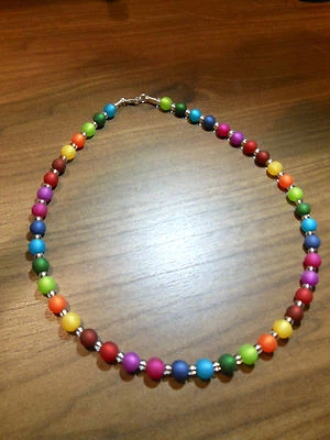 Neu unikat Regenbogen Polariskette bunt Halskette Collier Polaris perlen kette - Bild 1 von 4