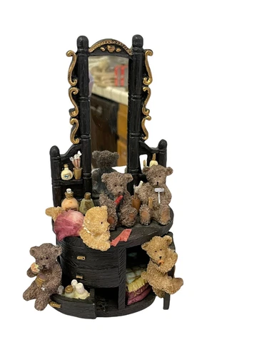 Cute Bear Mirror Cupboard Cabinet 3D Figurines 8” Cover