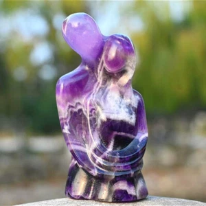 3"" Tallado Sueño Amatista Amantes Natural Reiki Cristal Calavera Decoración Curar Regalo 1 pieza - Imagen 1 de 10