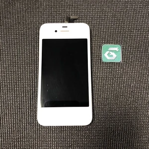 Apple iPhone 4S LCD Display Touch Screen Digitizer White 8/10 OEM Missing Clips - Picture 1 of 4