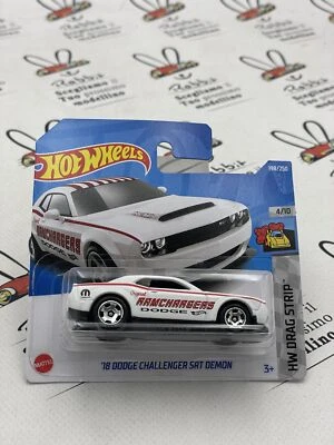 DIE CAST " '18 DODGE CHALLENGER SRT DEMON " 4/10 HW DRAG STRIP HOT WHEELS SCA... - Immagine 1 di 2
