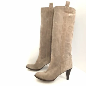 L'Autre Chose Suede Knee High Heeled Boots Womens Size US 7.5 Tan Leather - Picture 1 of 9