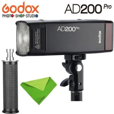 Godox 2.4G TTL HSS 1/8000s AD200pro pocket Flash Speedlite + Lamp holder handle - Bild 1 von 4