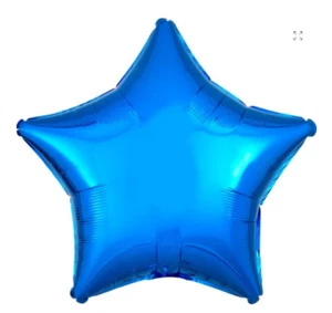 LOT OF 2: METALLIC BLUE STAR FOIL BALLOONS 19-Inch - Party Decoration FREE SHIP! - Picture 1 of 2