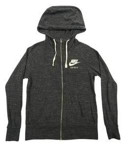 NIKE Jacket Hoodie Just Do It Grey Full Zip Lightweight Vintage Blue Tag Size M - Picture 1 of 16