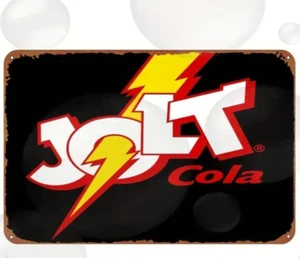 DISTRESSED LOOK JOLT COLA TIN METAL SIGN 8"X12" RETRO GAME ROOM GARAGE ART - Picture 1 of 1