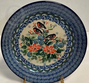 NUOVA CERAMICA ARTYSTYCZNA CERAMICA LUCIDA * pezzo unico * piatto uccellini 8" * 24259T S221 - Foto 1 di 4