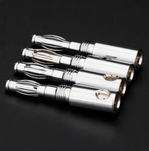 4PCS Audio HiFi Banana Plugs Speaker Wire Connector Loudspeaker Cable Adapters - Picture 1 of 5